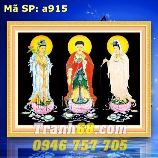 Tranh Thêu Chữ Thập Phật Tam thế DLH-YA915