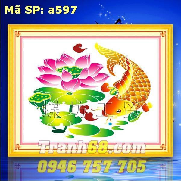 Tranh Thêu Chữ Thập Cá Chép DLH-YA597