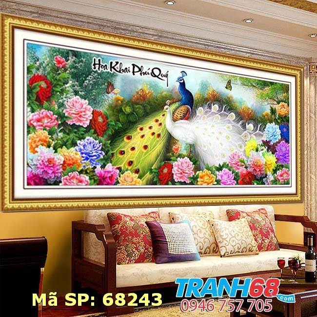 tranh dinh da 68243,hoa khai phu quý,
