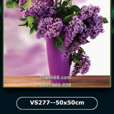 Tranh Đính Đá ABC cao cấp Sắc hoa tím VS277 Kích thước: 50x50cm