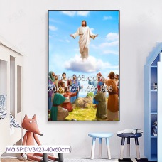 Tranh thêu chữ thập Chúa Jesu Ban Phước DV3423 kích thước: 40x60cm