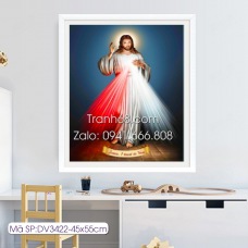 Tranh thêu chữ thập Chúa Jesu DV3422 kích thước: 45x55cm