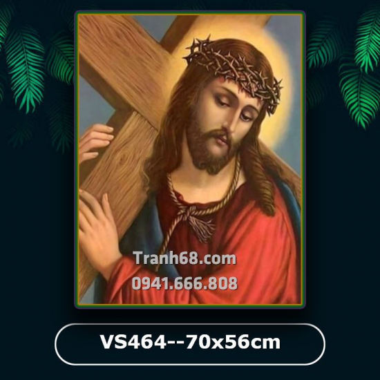 Tranh Đính Đá ABC cao cấp Chúa Jesu VS464 Kích thước: 70x56cm