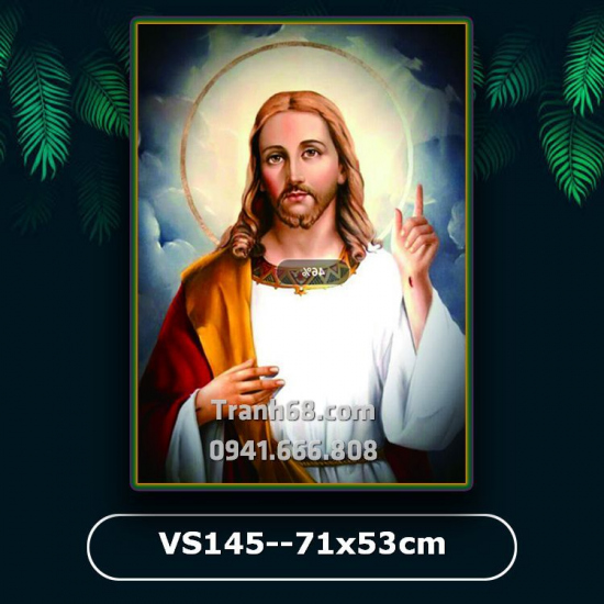 Tranh Đính Đá ABC cao cấp Đức thánh Chúa Jesu VS145 Kích thước: 71x53cm