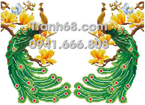 Tranh Đính Đá ABC cao cấp Đồng Hồ Cha Mẹ VS064 Kích thước: 66x52cm