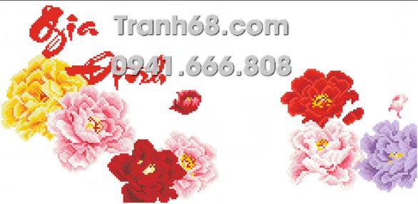 Tranh Đính Đá ABC cao cấp Gia Đình VS073 Kích thước: 75x42cm
