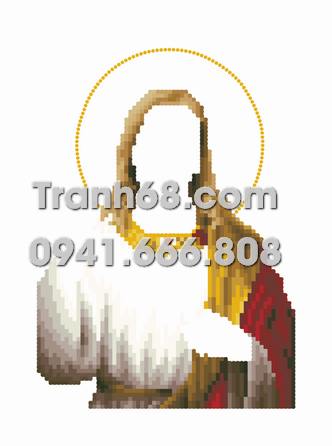 Tranh Đính Đá ABC cao cấp  Đức thánh Chúa Jesu VS144 Kích thước: 33x25cm