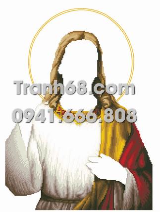 Tranh Đính Đá ABC cao cấp Đức thánh Chúa Jesu VS145 Kích thước: 71x53cm