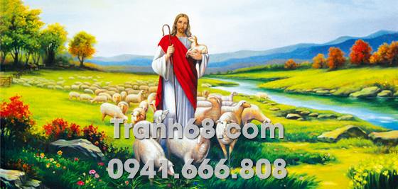 Tranh Đính Đá ABC cao cấp Chúa chăn cừu VS097 Kích thước: 141x75cm