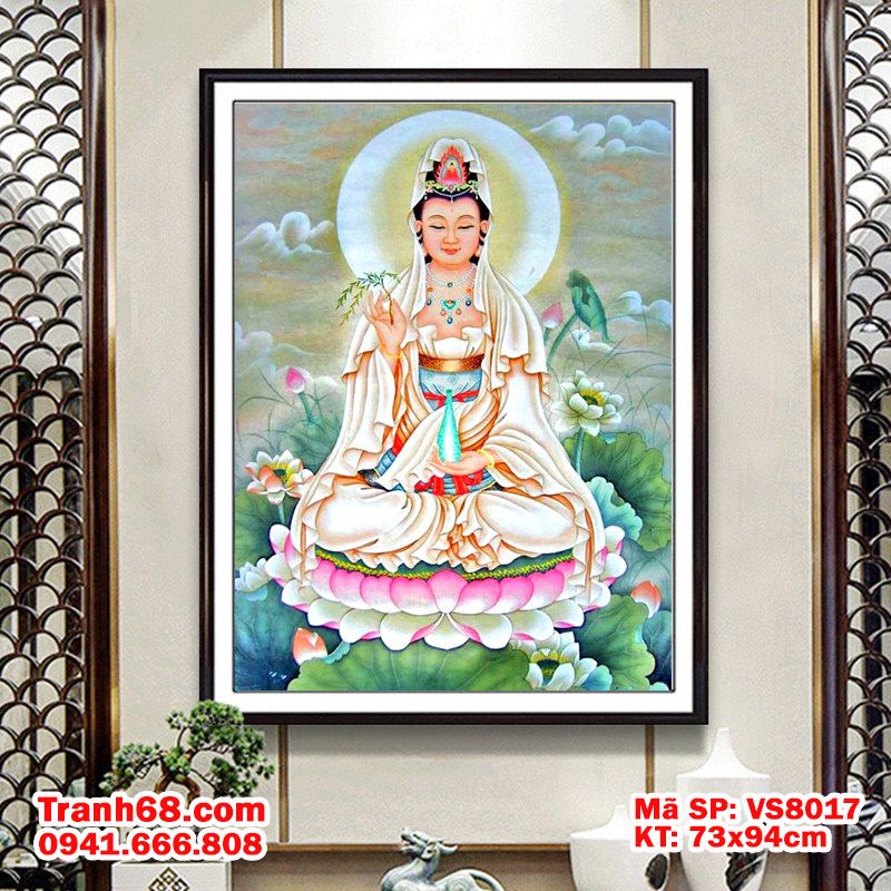 Bộ Kit Tranh Thêu Chữ Thập Quan Âm Bồ Tát VS8017 KT 73x94cm