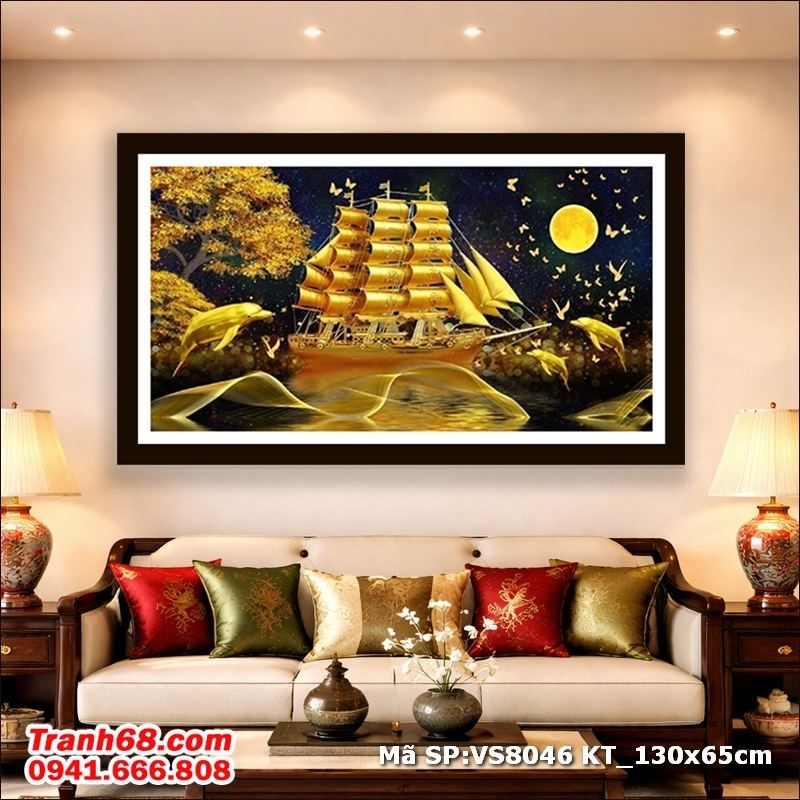 Tranh Thêu Chữ Thập Thuận Buồm Xuôi Gió – Mã VS8046 (130x65cm)