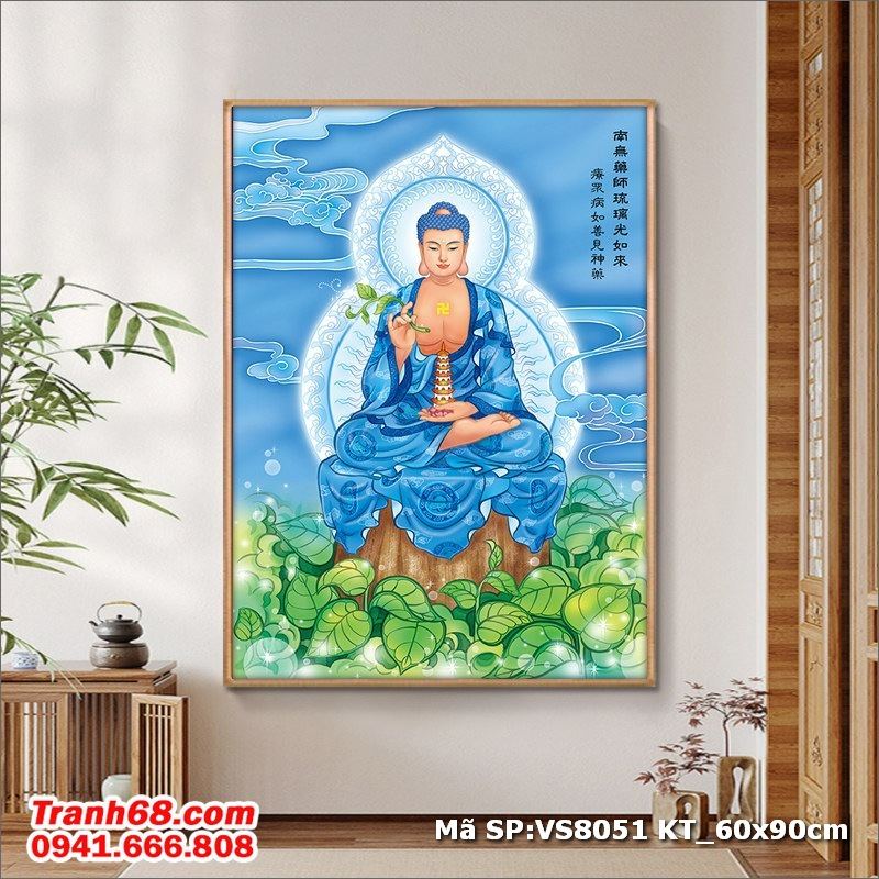 Tranh Thêu Chữ Thập Phật Dược Sư – Mã VS8051 (60x90cm)